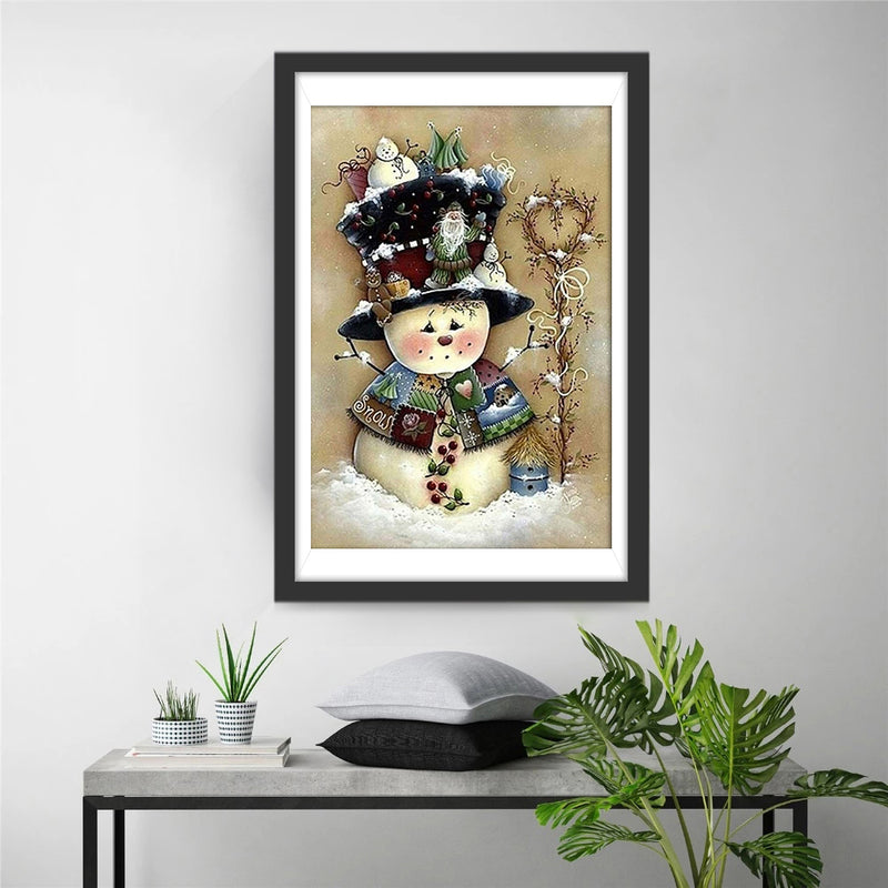The Snowman Bear with a Hat 5D DIY Diamond Painting Kits