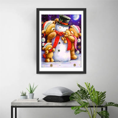 Snowman and Bears Diamond Painting