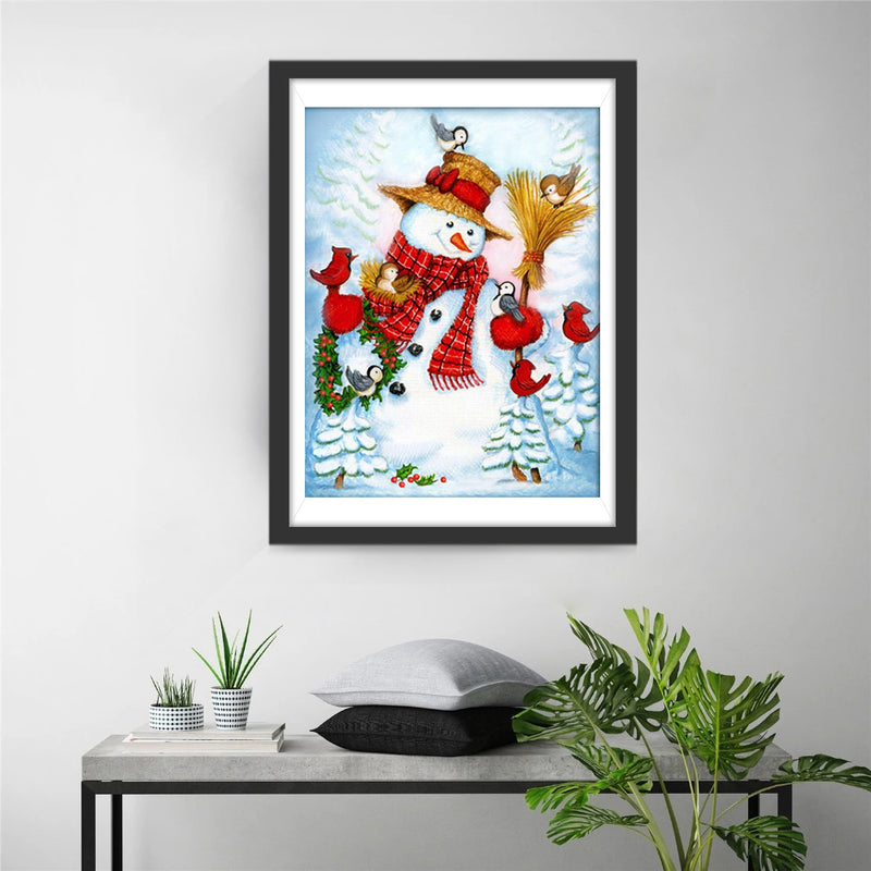 Love Birds and Snowman Diamond Painting