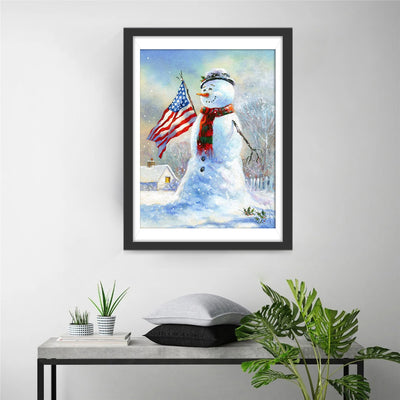 American Snowman Diamond Painting