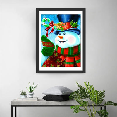 Christmas Scarf Snowman Diamond Painting