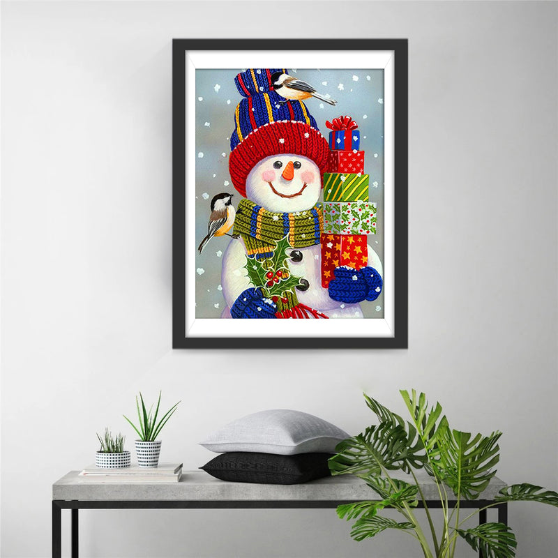 Snowman with presents Diamond Painting