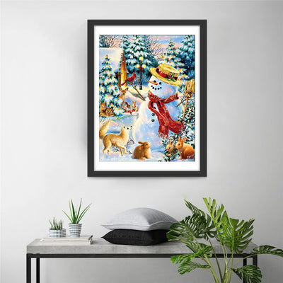 Forest snowman Diamond Painting