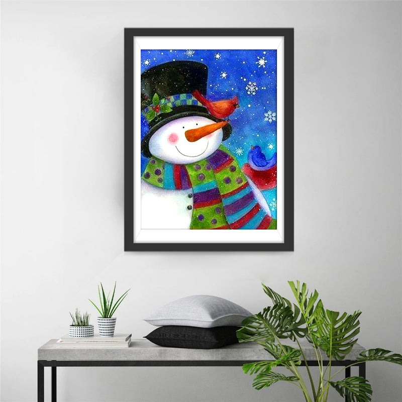 Colorful scarf snowman Diamond Painting