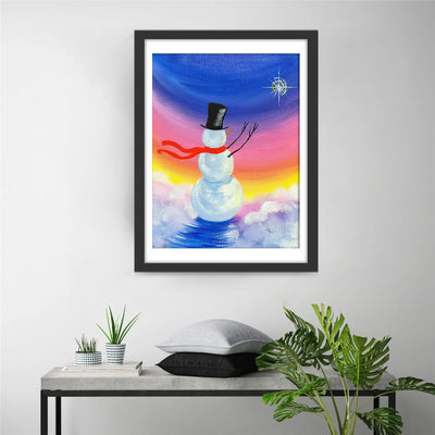 Snowman and Shining Star Diamond Painting