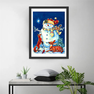 Happy snowmen and animals Diamond Painting