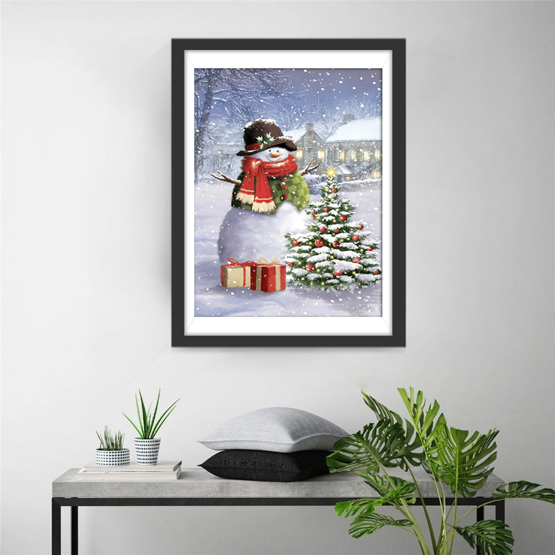 The snowman in the hat Diamond Painting