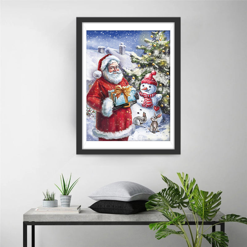 Rabbits and Santa Diamond Painting