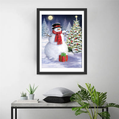 snowman and gift Diamond Painting