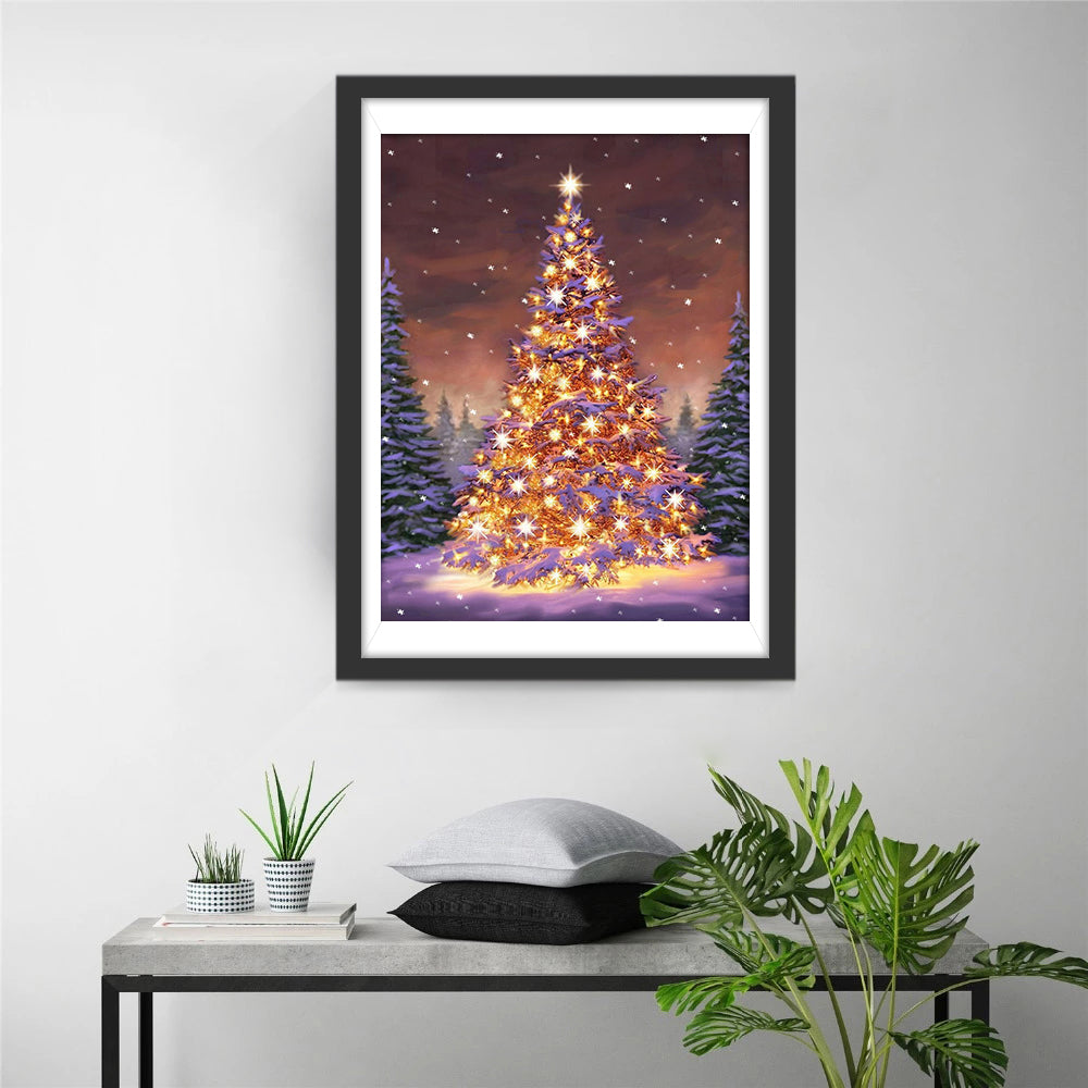 Christmas Tree in the Forest Diamond Painting