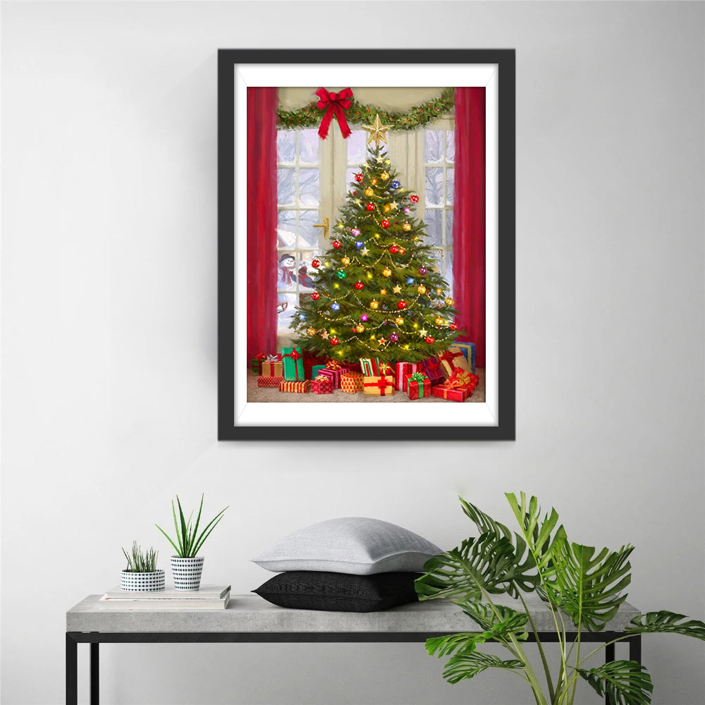 Christmas Tree by the Window Diamond Painting