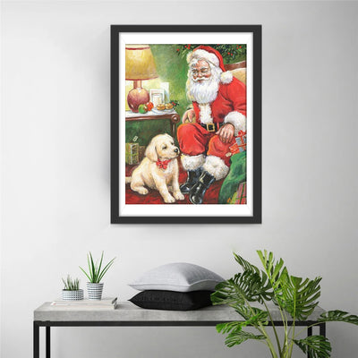 Santa Claus and table lamp Diamond Painting