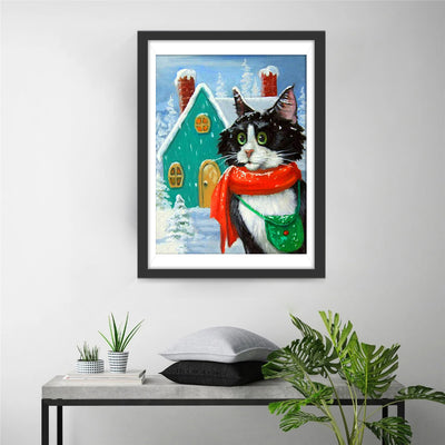 Kitty Santa Diamond Painting a