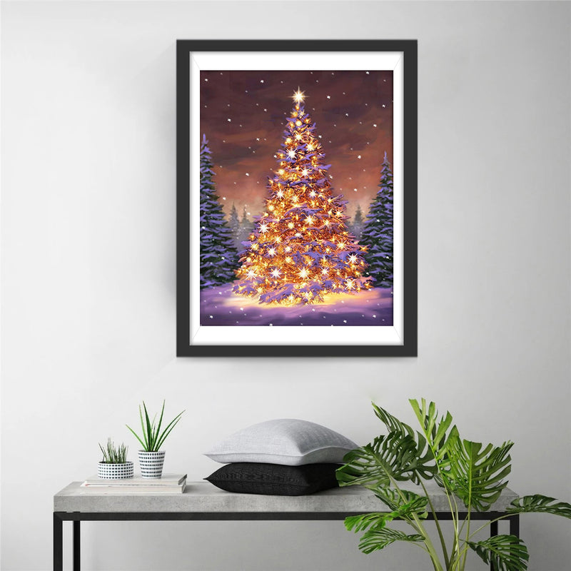 Lighted Christmas Tree Diamond Painting