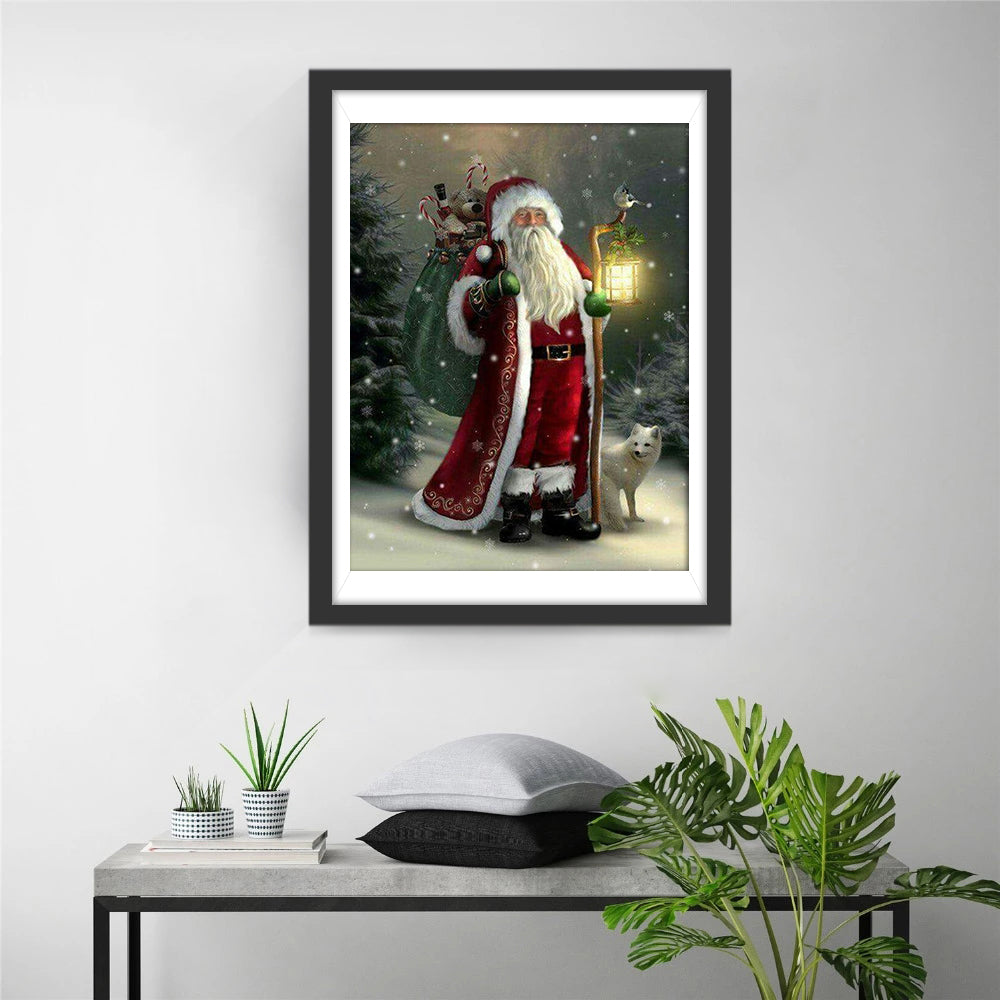 Santa Claus and the White Fox Diamond Painting