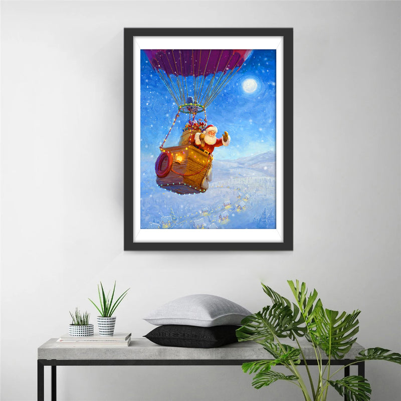 Santa Claus and hot air balloon Diamond Painting