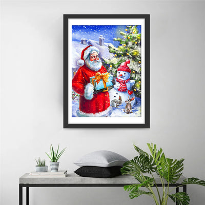 Santa Holding Gift Diamond Painting