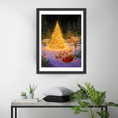 Christmas Tree and the Moose Diamond Painting