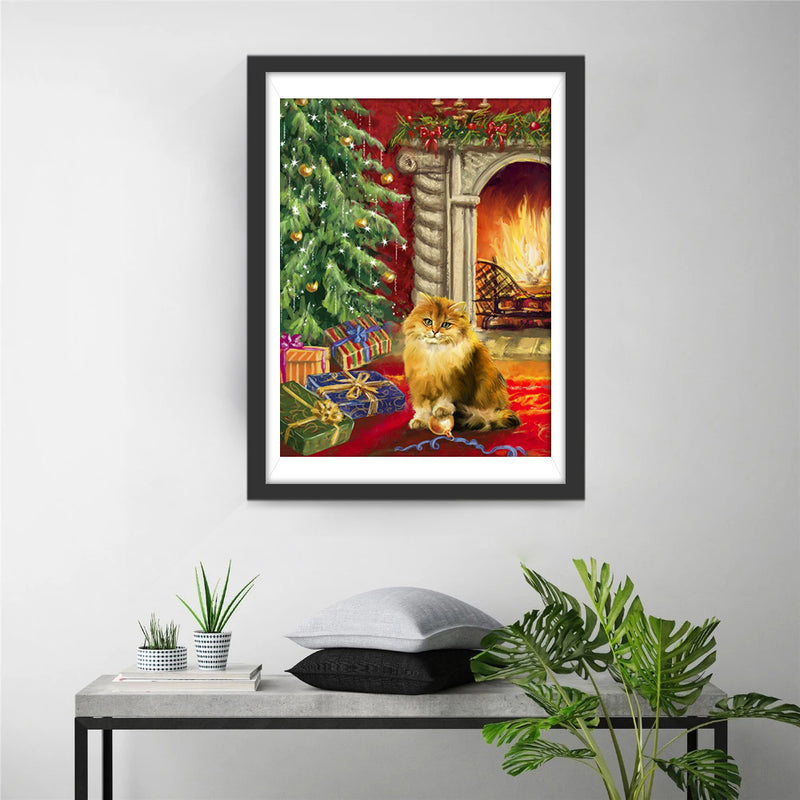 Christmas Kitty Diamond Painting