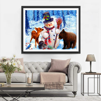 Forest Snowman Diamond Painting