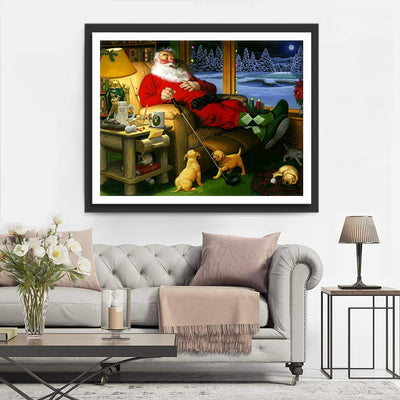 Santa playing golf Diamond Painting