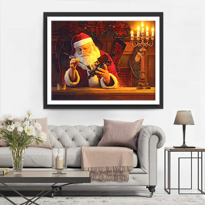 Santa and Toy Train Diamond Painting