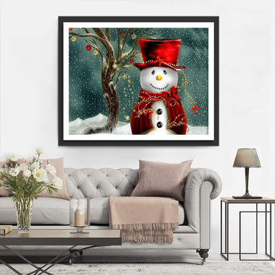 Red tuxedo Snowman Diamond Painting