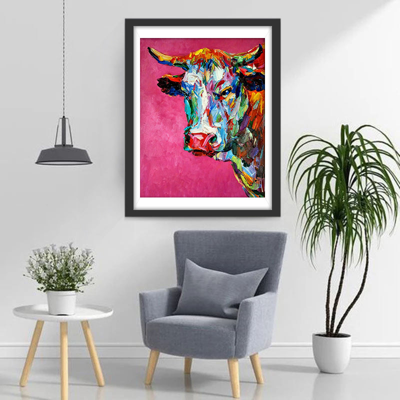 Colorful Domestic Ox Diamond Painting