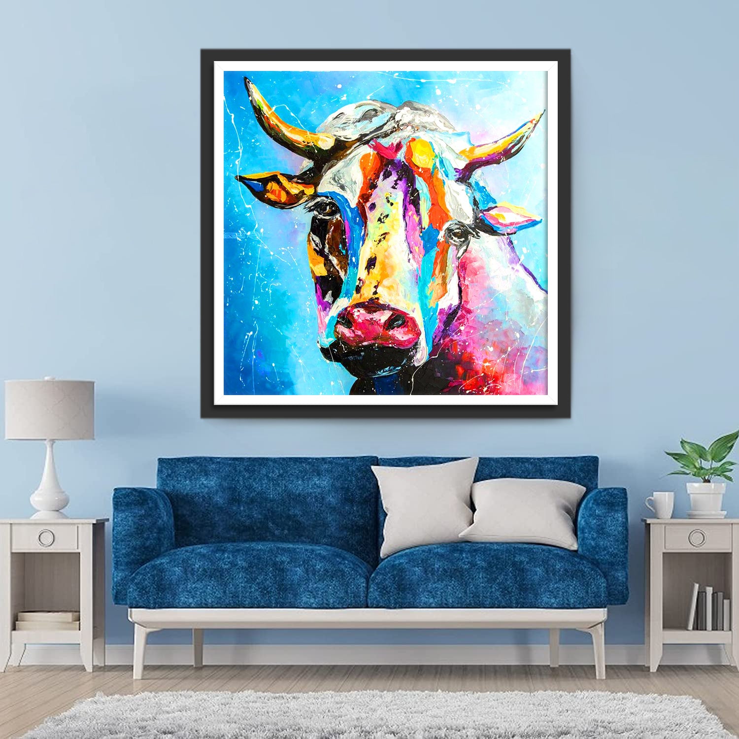 Colorful Ox with Horn Diamond Painting