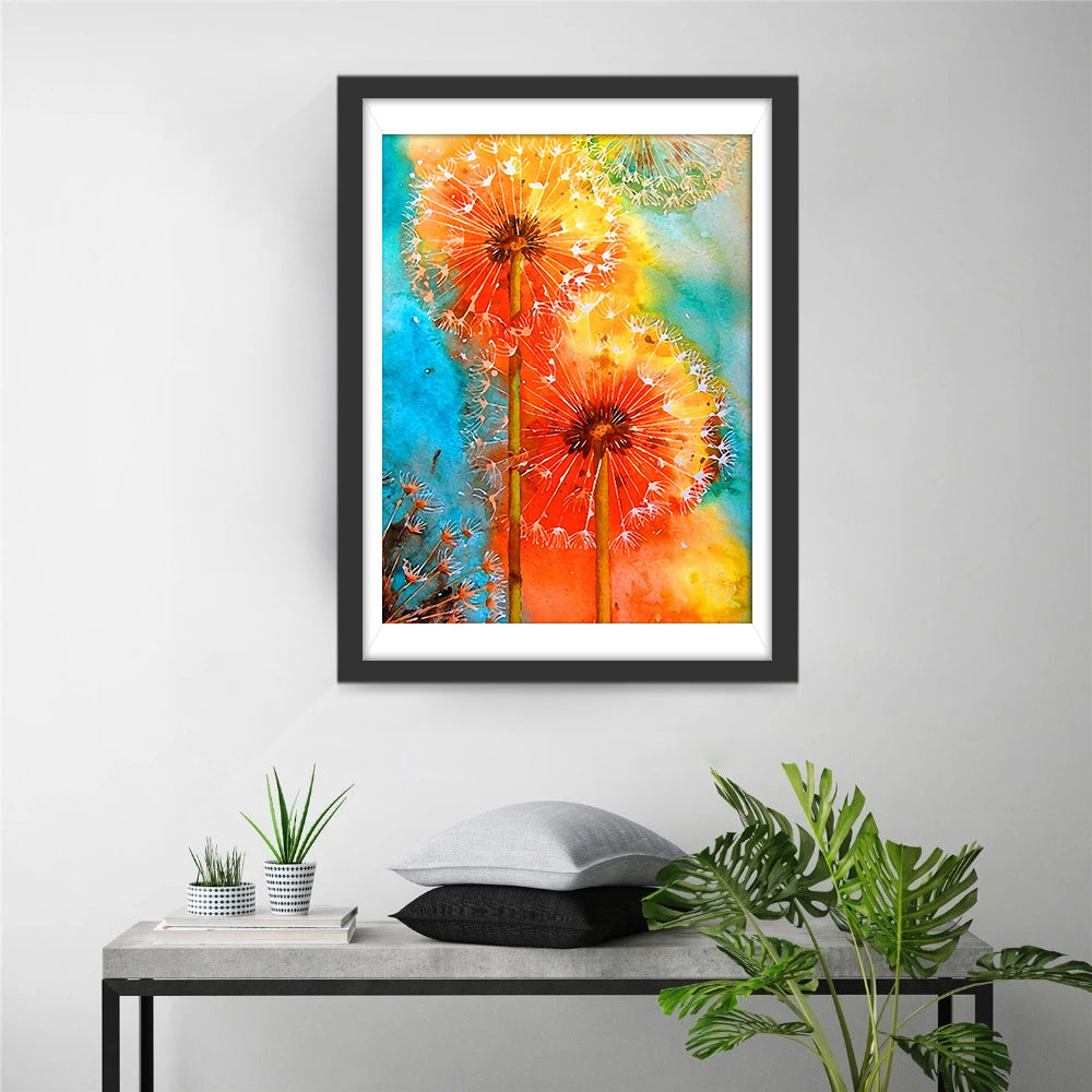 Dandelions Orange Diamond Painting
