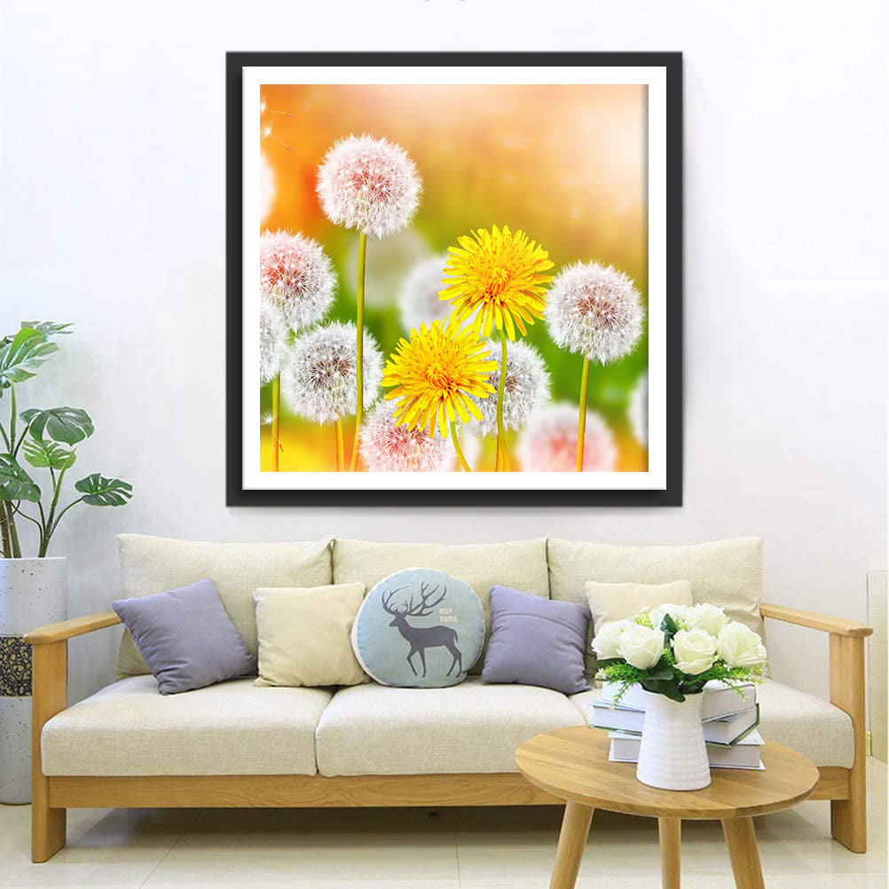 Pappus and Dandelion Flowers Diamond Painting