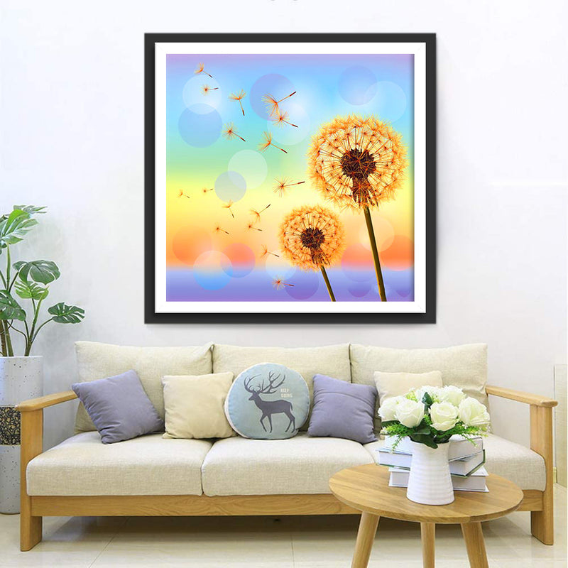 Dandelion with Orange Pappus 5D DIY Diamond Painting Kits