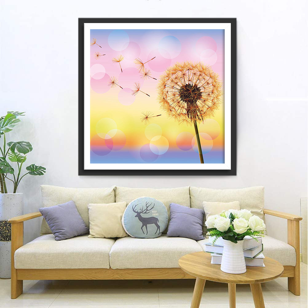 Dandelion with Yellow  Pappus Diamond Painting