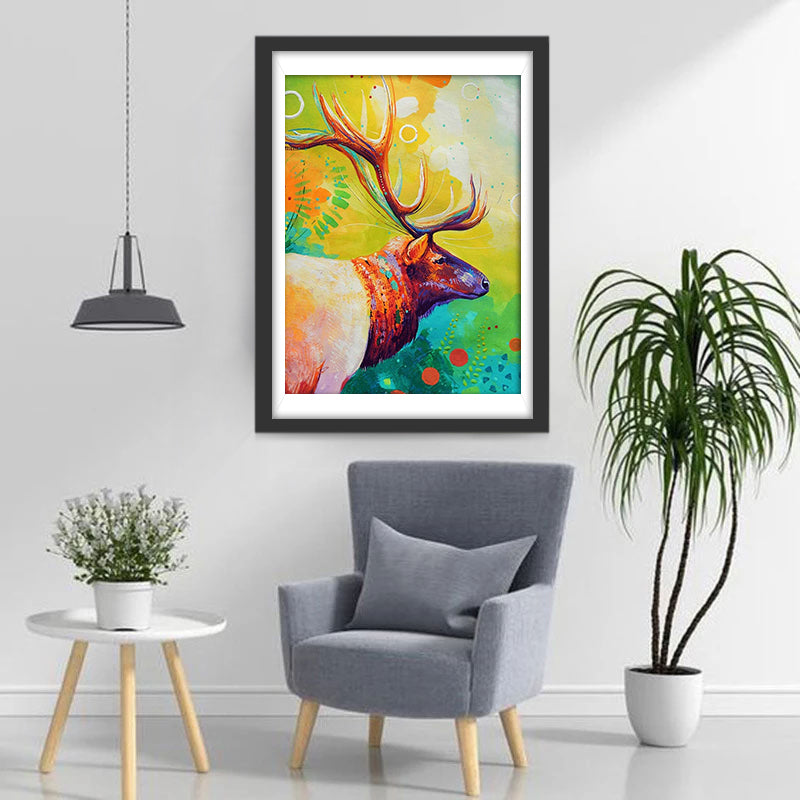 Multicolored Reindeer Diamond Painting