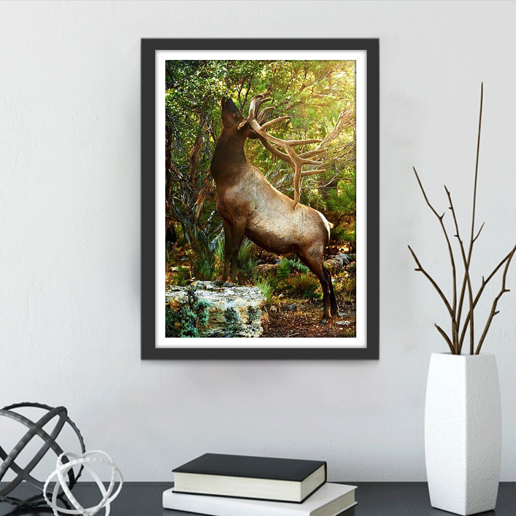 Moose Eating Leaves Diamond Painting