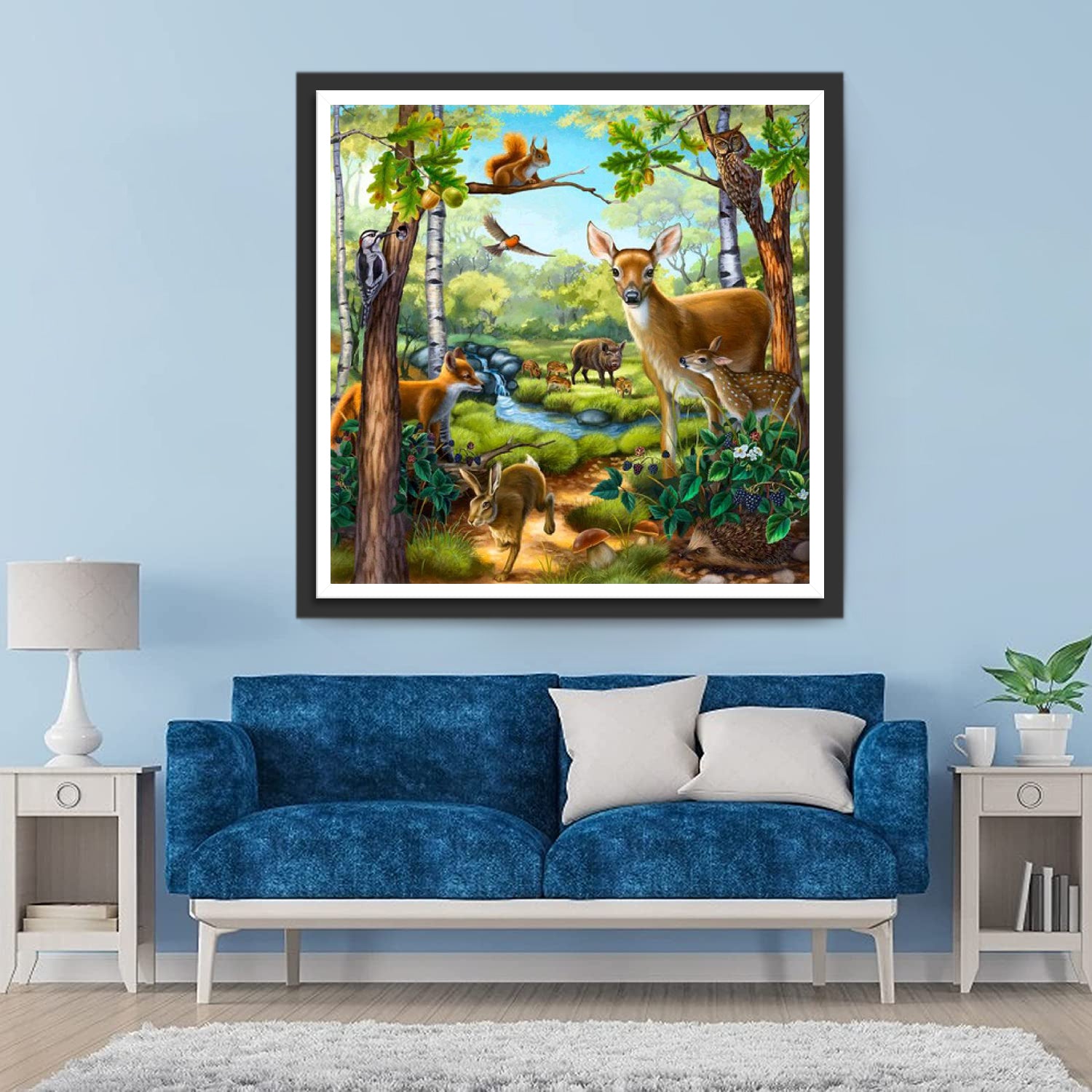 Deer and Other Animals in the Wood Diamond Painting