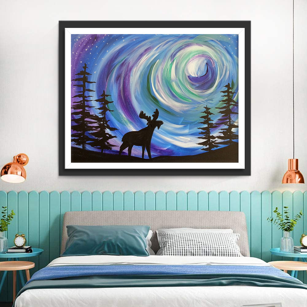 Reindeer and the Polar Dawn Diamond Painting