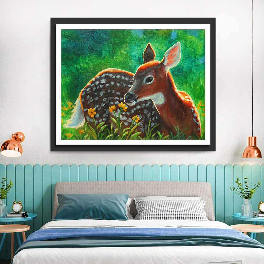 Sika Deer on the Lawn Diamond Painting