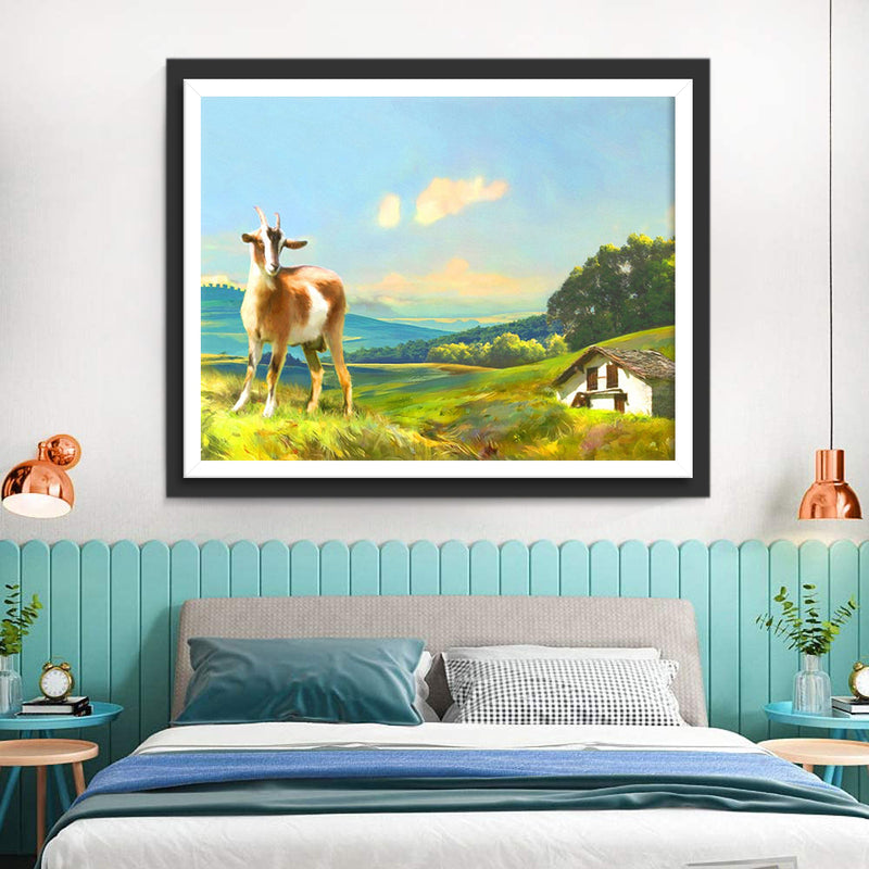 Brown and White Sheep Diamond Painting