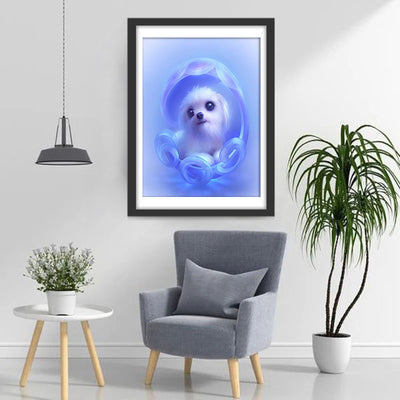 Fantastic Little White Dog Diamond Painting