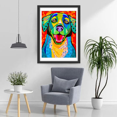 Multicolored Mischievous Dog Diamond Painting