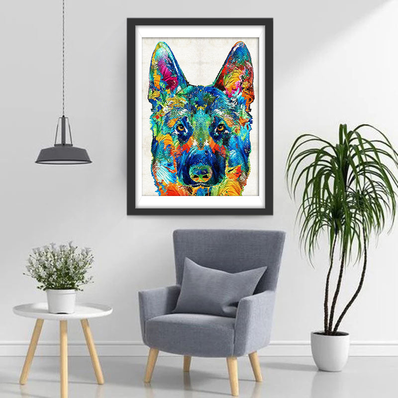 Colorful German Shepherd Dog Diamond Painting