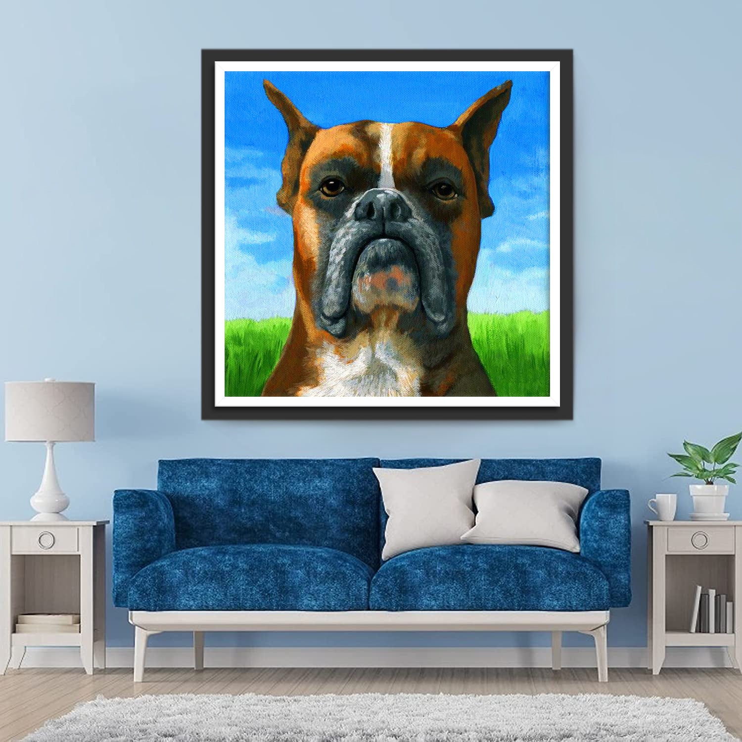 Blue Sky and Bulldog Diamond Painting