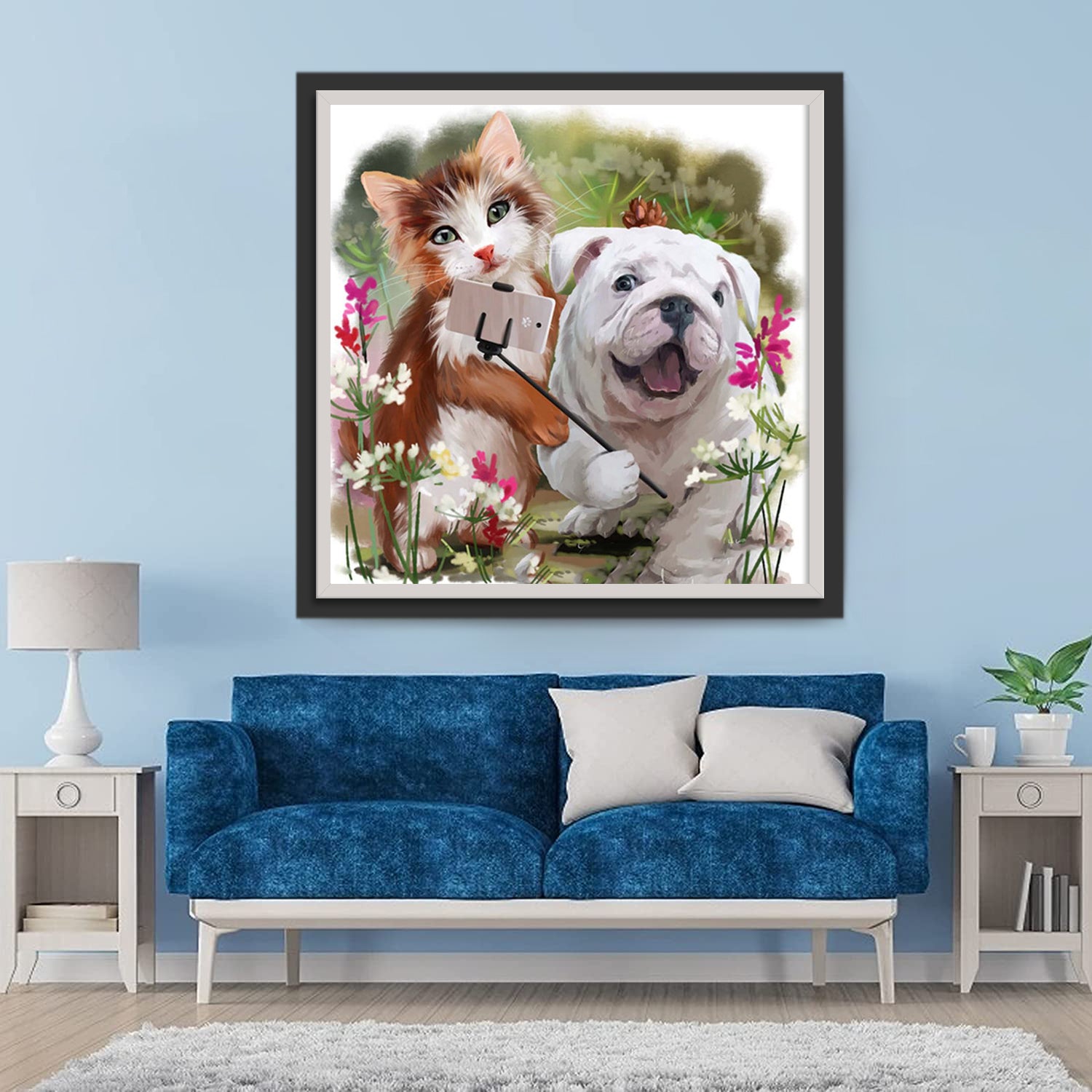 Puppy and Kitten Selfie Diamond Painting
