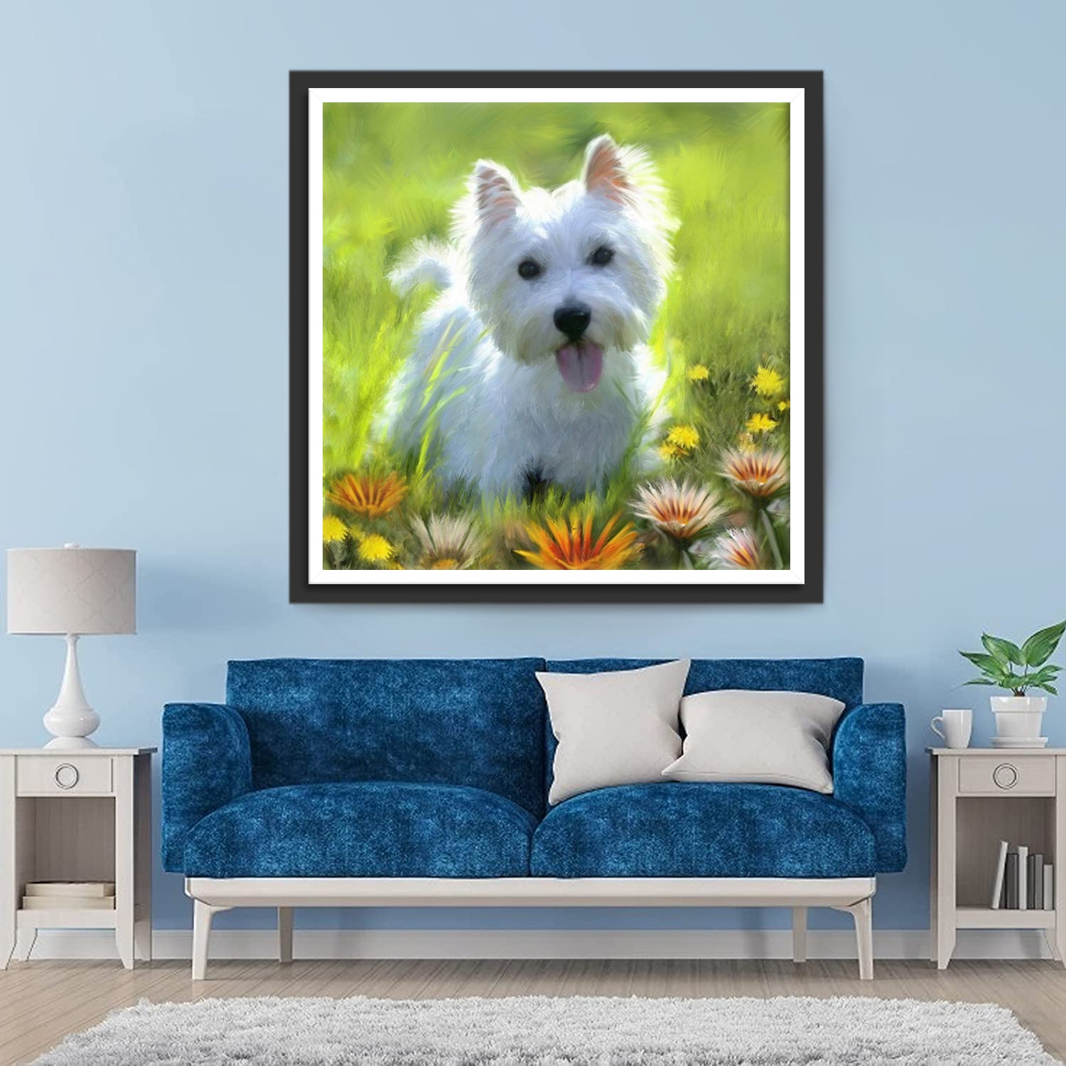 Cute Westie Dog Diamond Painting