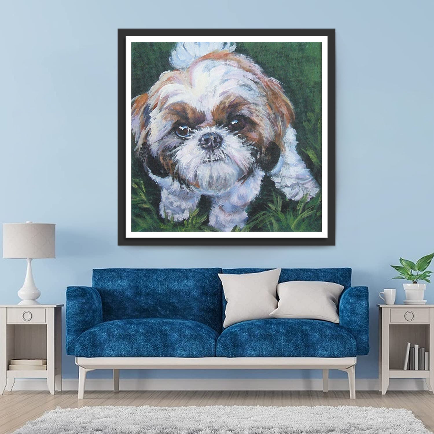 Brown and White Shih Tzu Dog Diamond Painting