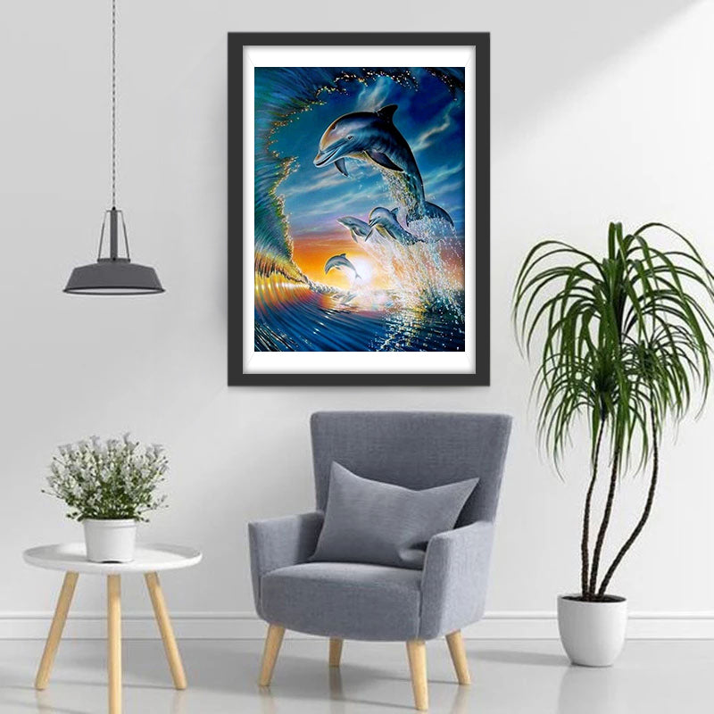 Schools of Dolphins Diamond Painting