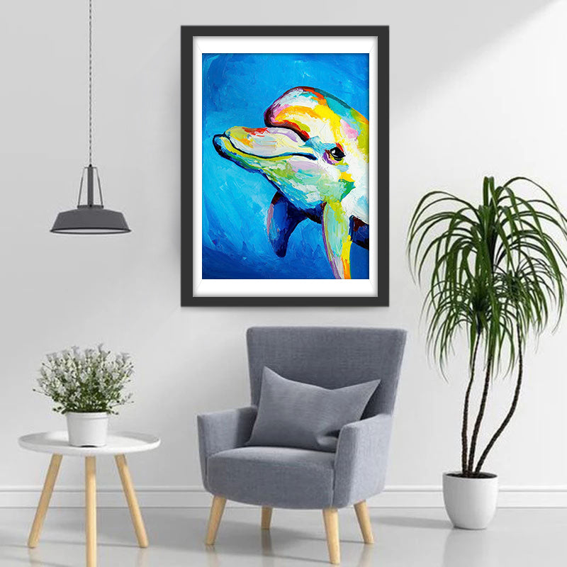 Multicolor Dolphin Diamond Painting