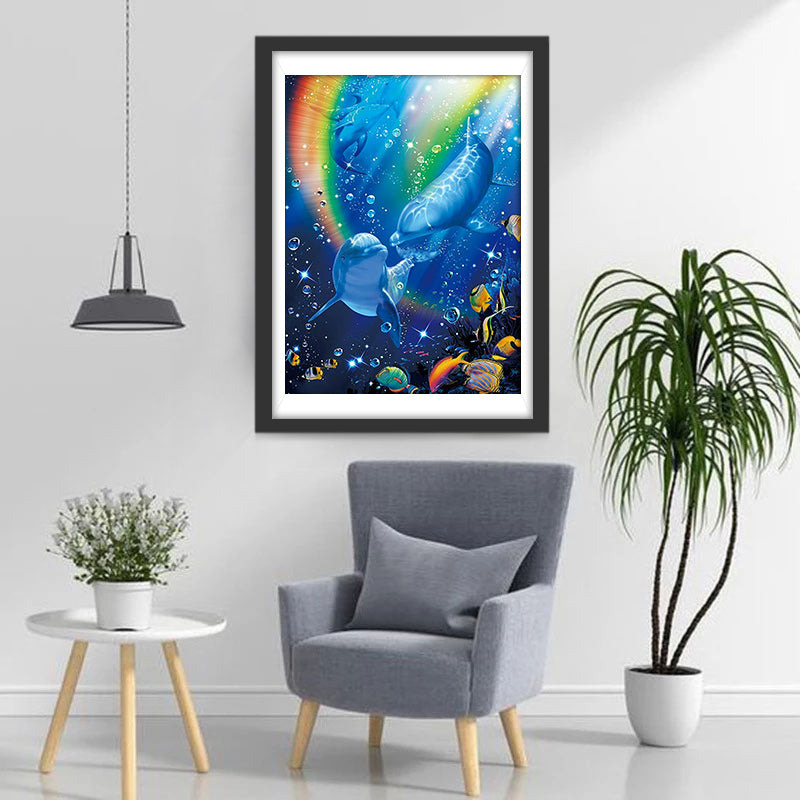 Dolphins and Colorful Light Diamond Painting