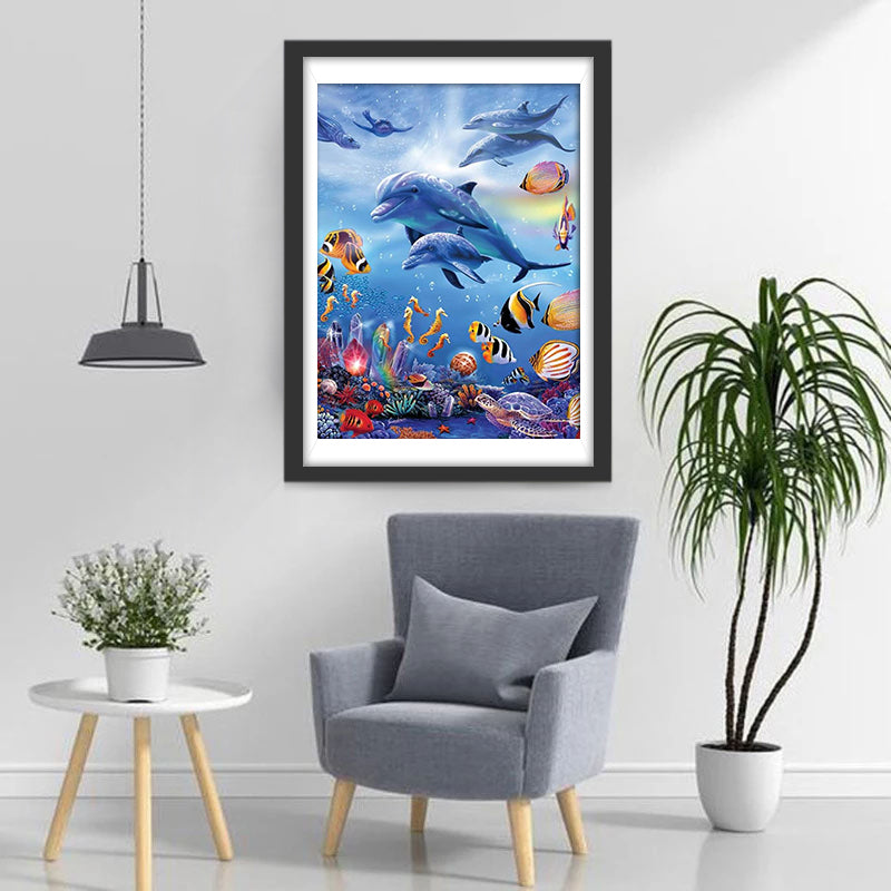 Dolphins and Maritime Animals in the Sea Diamond Painting